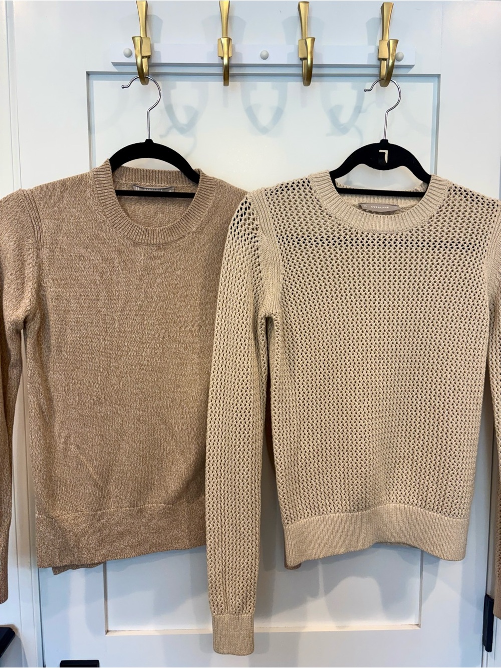 Everlane Neutral Crewneck Sweaters in Beige and Light Beige